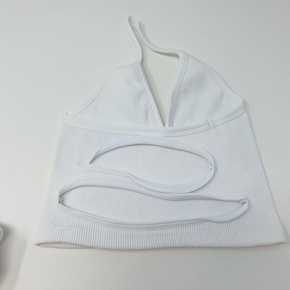NWOT Free People Happiness Runs Strappy Back Halter Crop Top White Size XS/S - Picture 7 of 7
